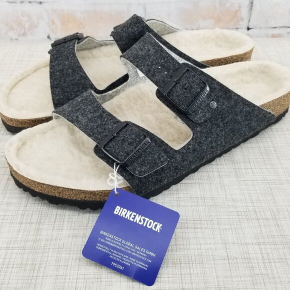 Birkenstock Arizona Rivet Wool Felt Sandals Doubleface Gray Men\'s 13 EU 46 NWOB main image 7